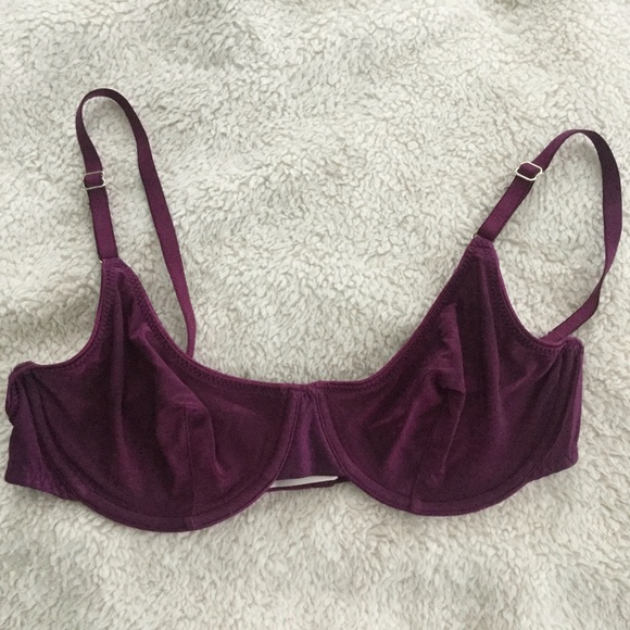 Vintage 90s Y2K Victoria's Secret Iridescent Maroon/Dark Magenta Demi Bra Sz 36B - Picture 2 of 12